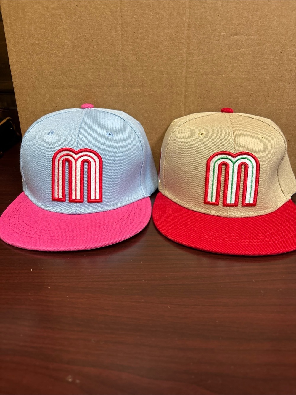 2 Mexico Snapback Hats Flag 3D M Embroidery Mexico Baseball Acrylic Caps Flag